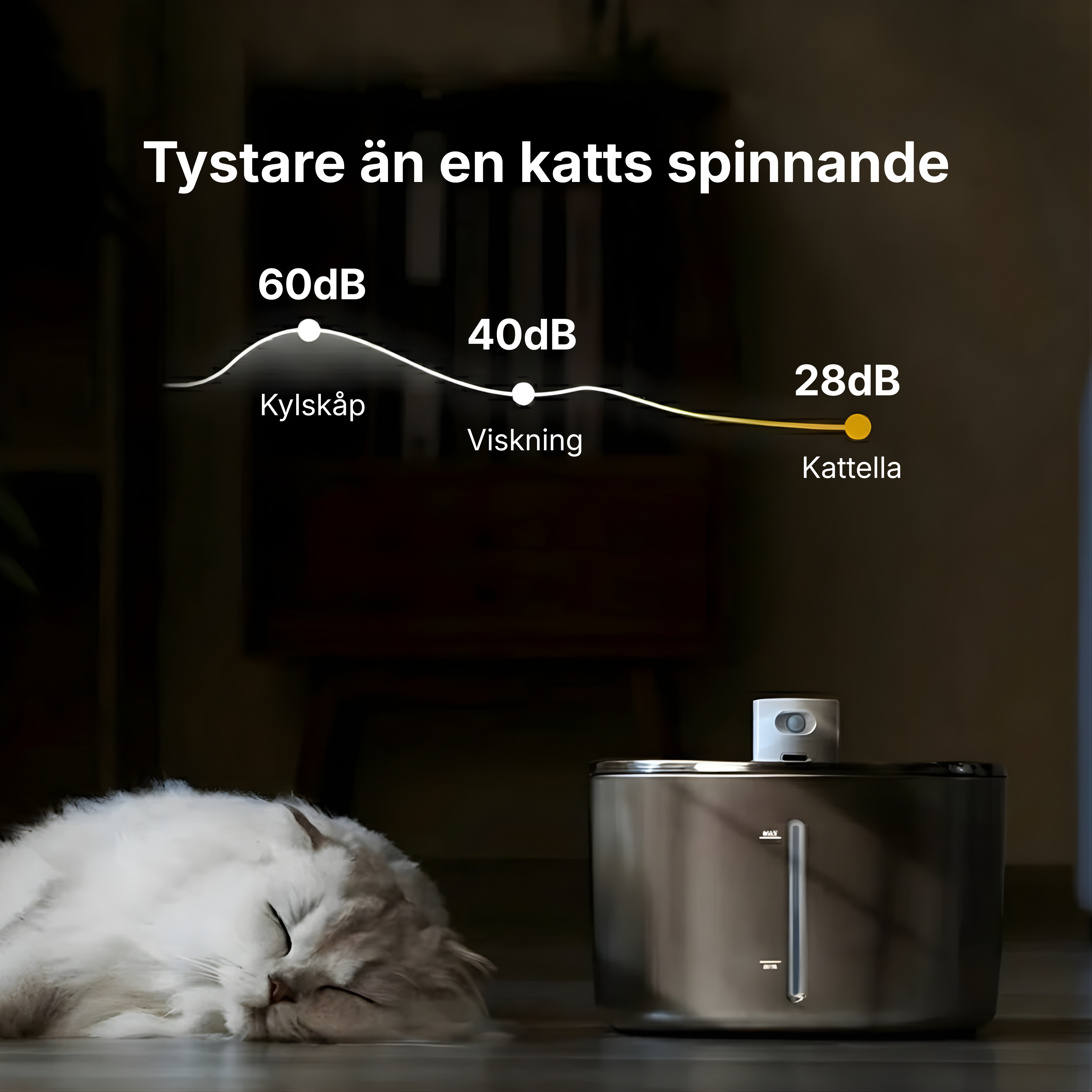 Kattellas Trådlösa Vattenfontän I Rostfritt Stål