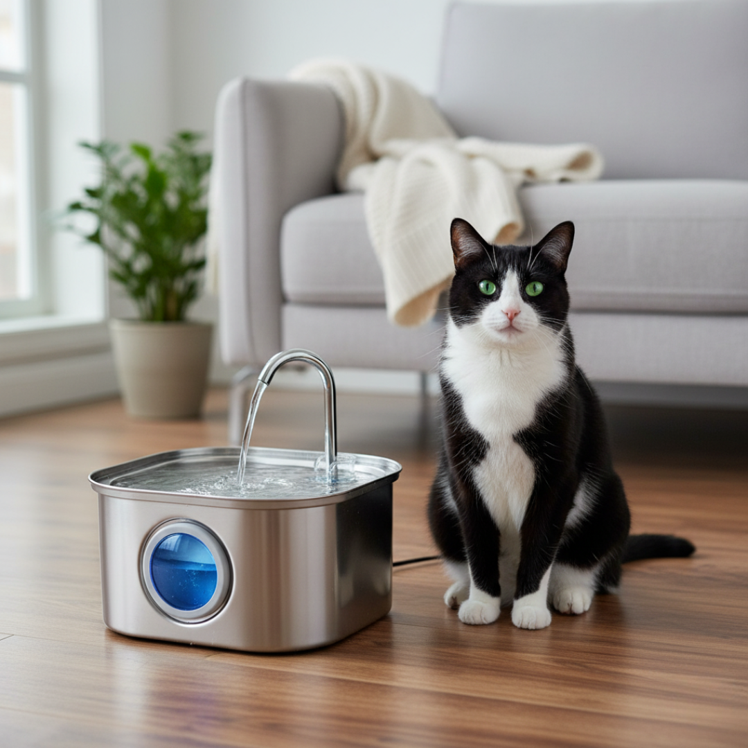 Kattellas Vattenfontän i Rostfritt Stål