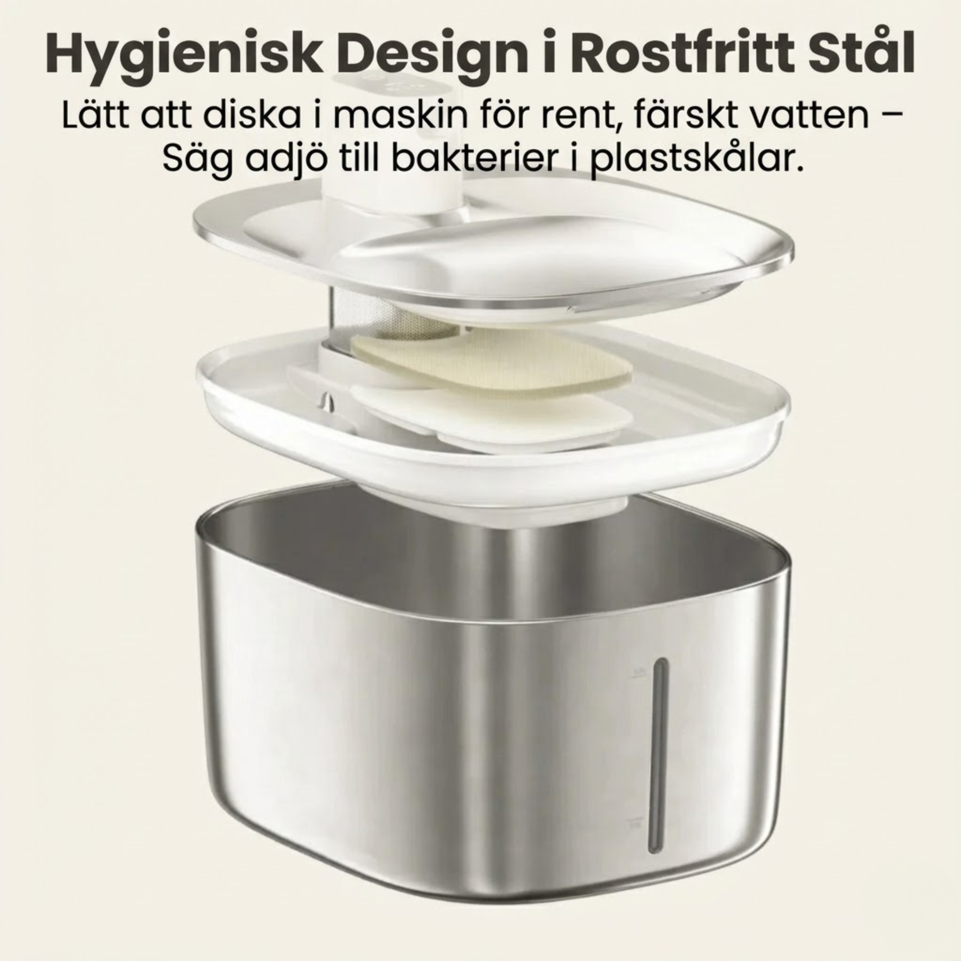 Kattellas Trådlösa Vattenfontän I Rostfritt Stål