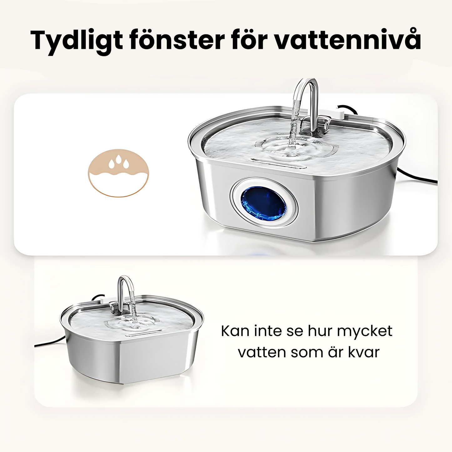 Kattellas Vattenfontän i Rostfritt Stål