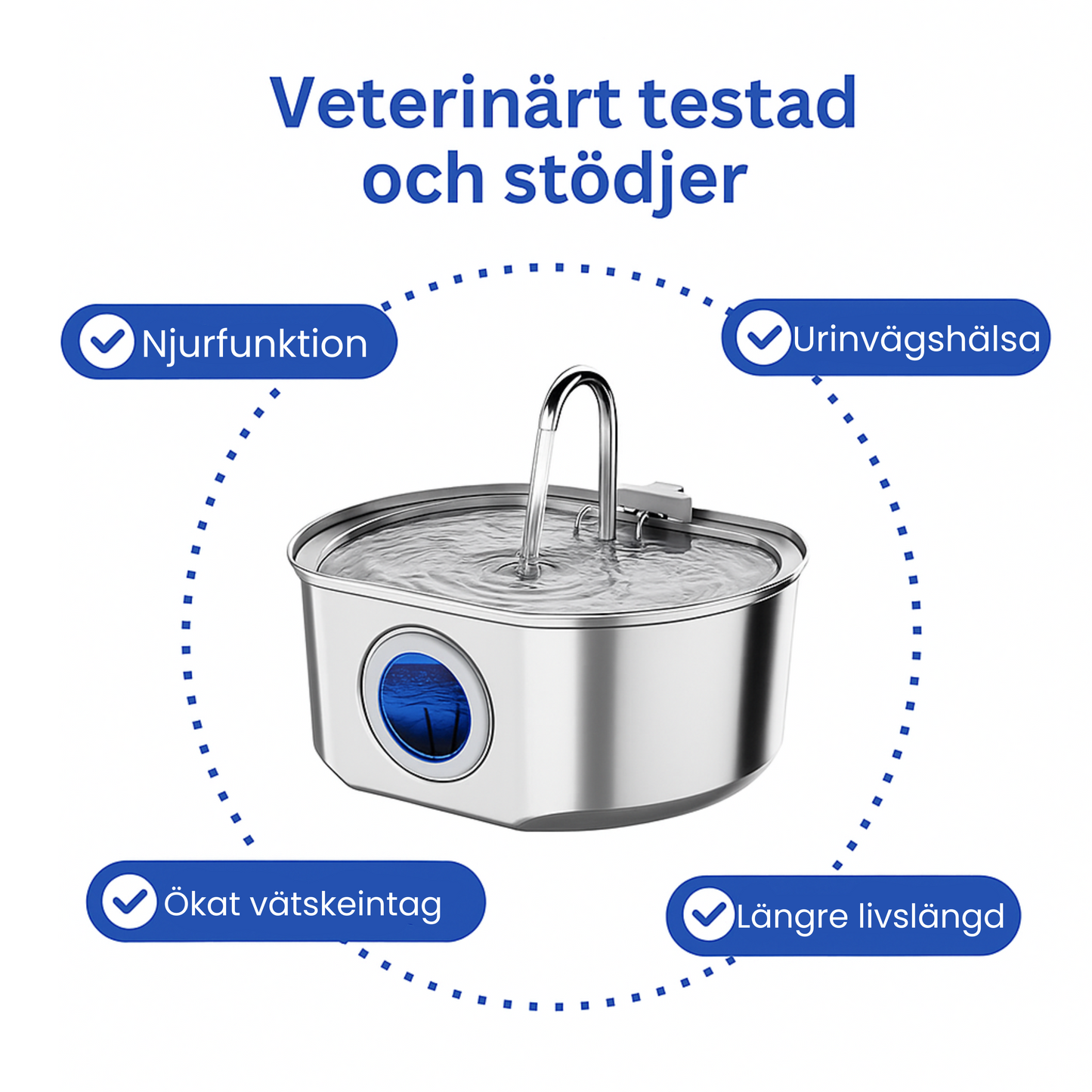 Kattellas Vattenfontän i Rostfritt Stål