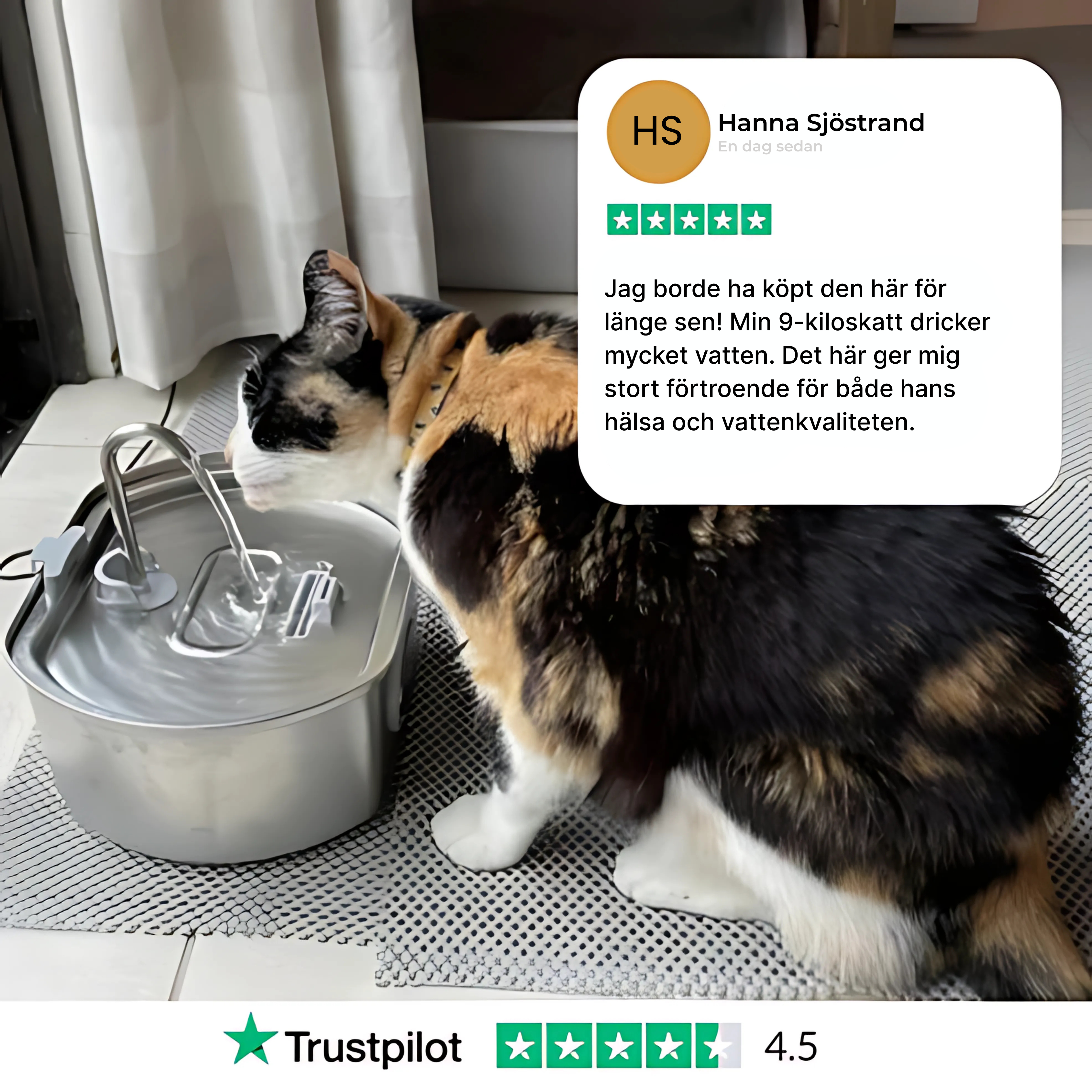 Kattellas Vattenfontän i Rostfritt Stål